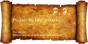 Pujer Hiláriusz névjegykártya